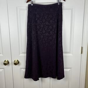 Emily Rose Maxi Purple Rose Skirt Floral Vintage Y2k 90s Women's Size XL